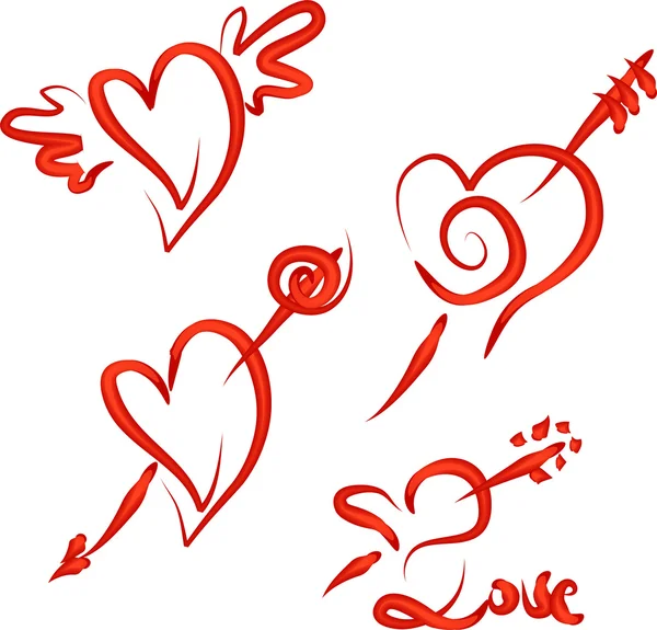 Les cœurs de Saint-Valentin serrés — Image vectorielle