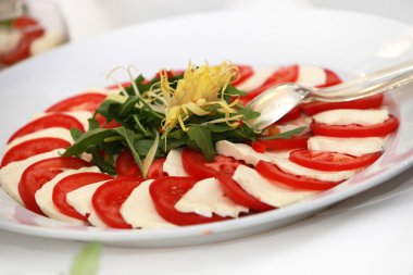 Tomatoes and mozarella clipart