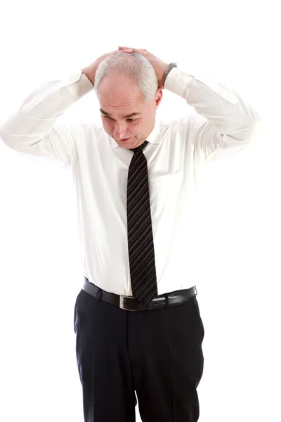 An elderly businessman who is stressed — Stock Photo, Image
