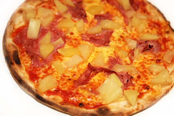 stock image Pizza - pineapple, ham, salami