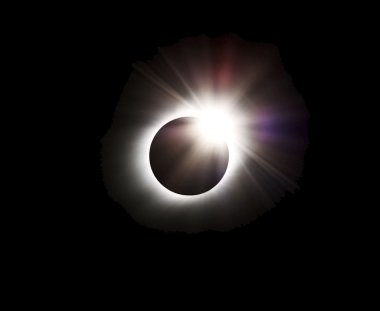 Diamond ring of a solar eclipse clipart