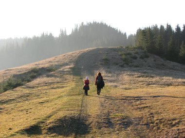 Family walk. clipart