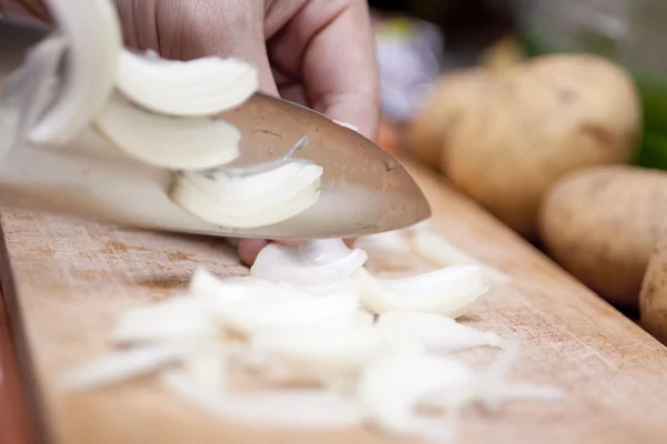 stock image Onion cutting