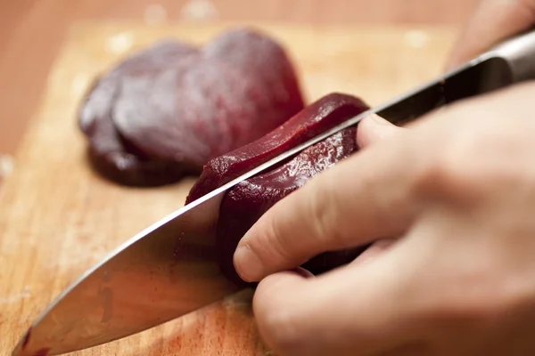 stock image Freshly cut slices of beetroots