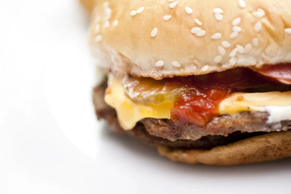 Close-up Cheeseburger — Stockfoto