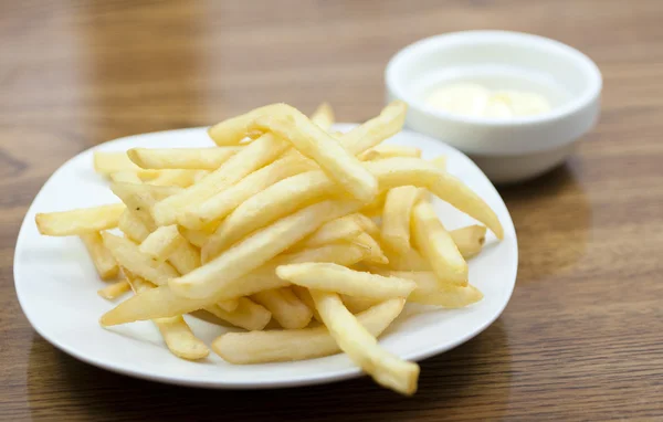 Pommes frites with mayonnaise — Stock Photo, Image