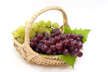 Basket with Grapes clipart