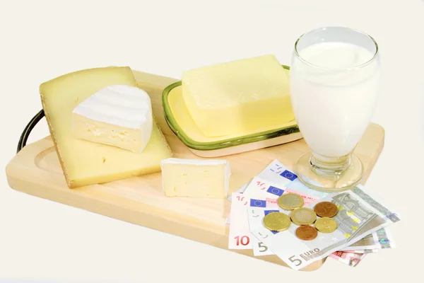 Mleko i ser — Zdjęcie stockowe