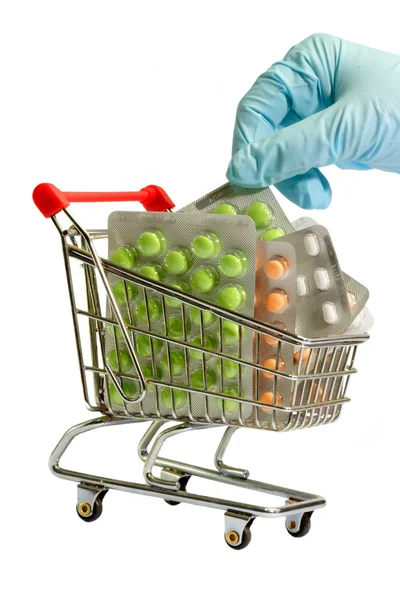 Pills in trolley — Stock Photo, Image