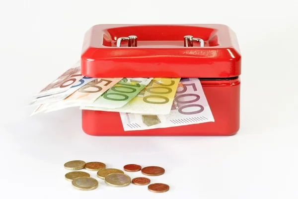 Caja de efectivo roja — Foto de Stock