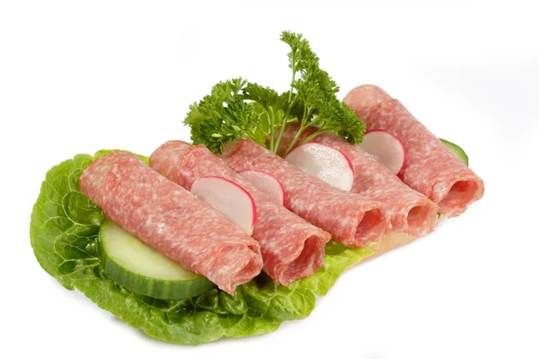 Salami-Sandwich — Stockfoto