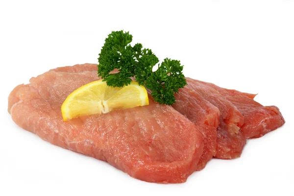 Schnitzel de costeleta de porco cru — Fotografia de Stock