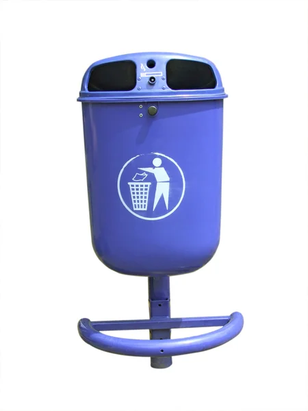 Niebieski śmieci kontener — Zdjęcie stockowe