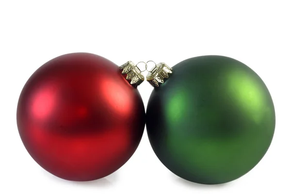 Два рождественских шара — стоковое фото