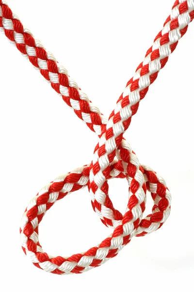 Corda vermelha e branca — Fotografia de Stock