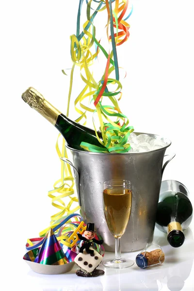 Silvester mit Champagner — Stockfoto
