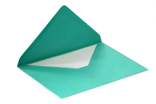 Зелені конверт — стокове фото