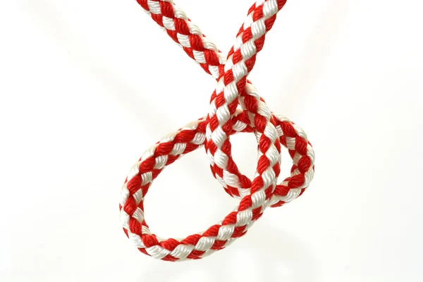Червоно біла мотузка — стокове фото