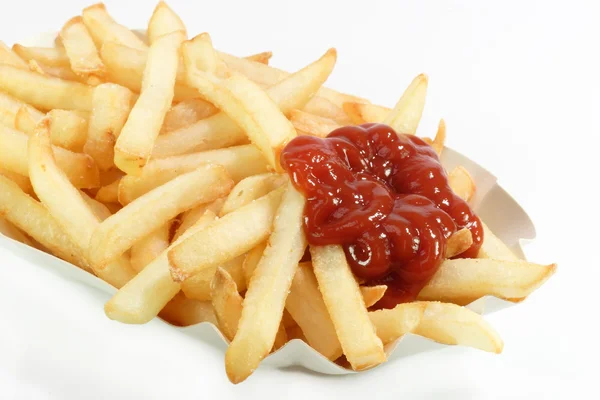 French fries with catchup — Stock Photo, Image