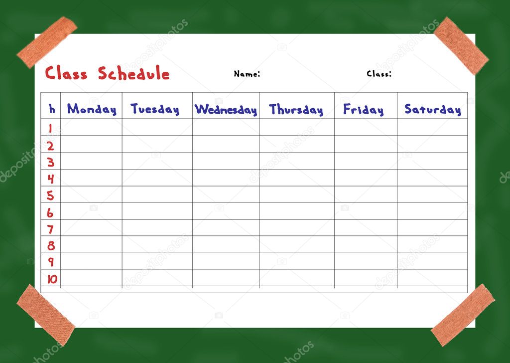 Class schedule Stock Photo by ©Colour 1564157