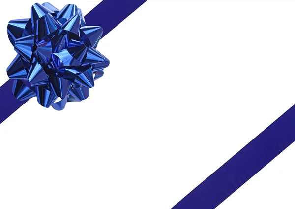 Blå present förpackning båge — Stockfoto