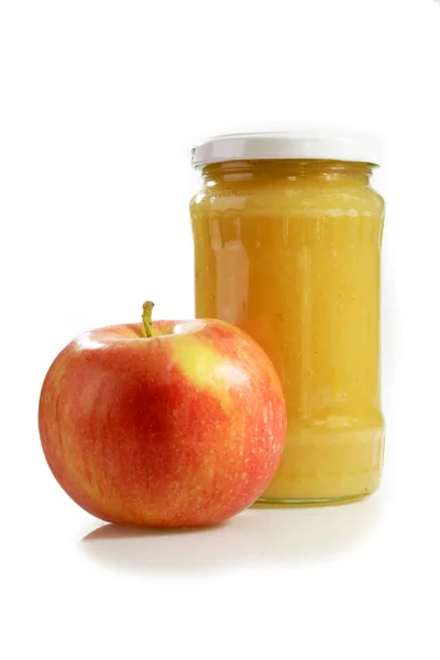 Container with apple compote — Stock Photo, Image
