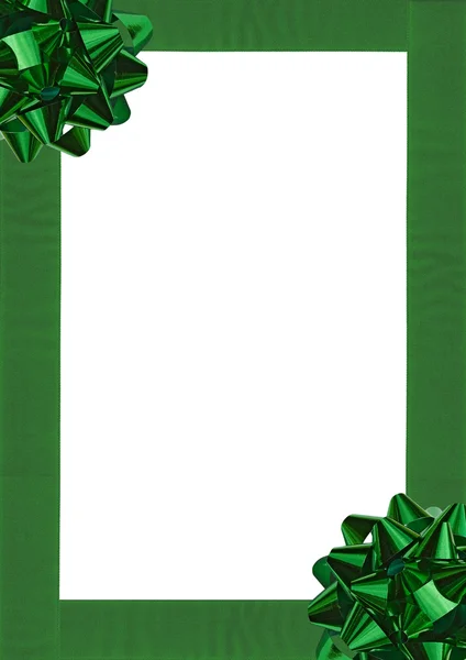 Grön gåva inslagning båge — Stockfoto