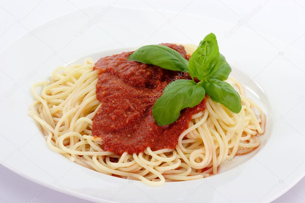 Spaghetti with pomodoro sauce Stock Photo by ©Colour 1576292