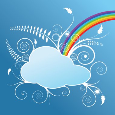 Design with cloud and rainbow