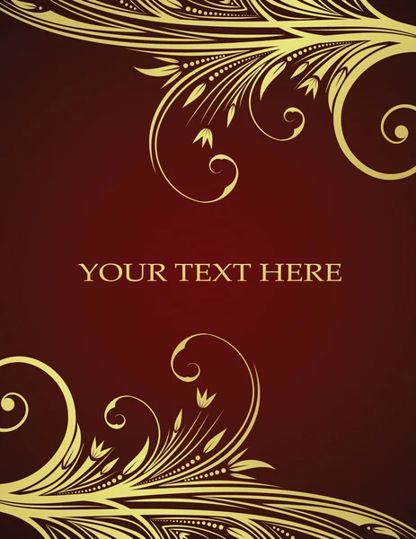 Cadre en or floral pour texte — Image vectorielle
