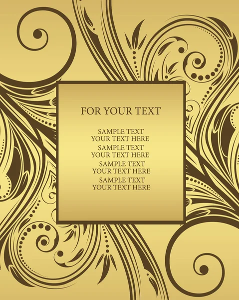 Golden frame for text — Stock Vector
