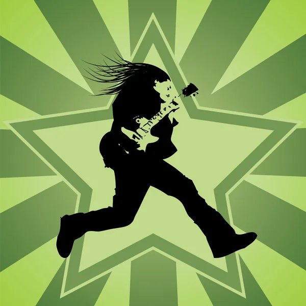 Gitarrist hoppar — Stock vektor