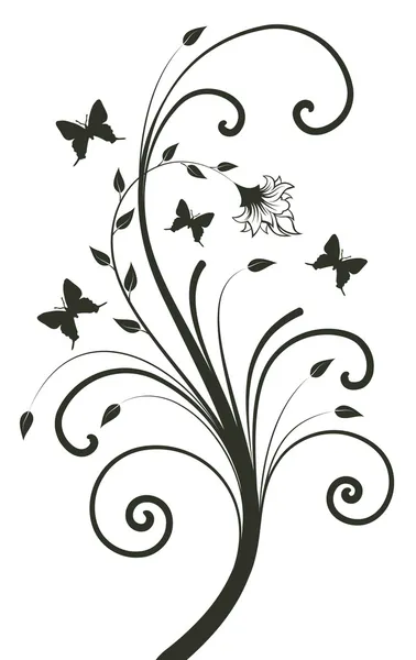 Çiçek tasarım. vektör çizim — Stok Vektör