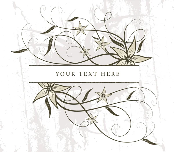 Ancien cadre floral pour texte — Image vectorielle