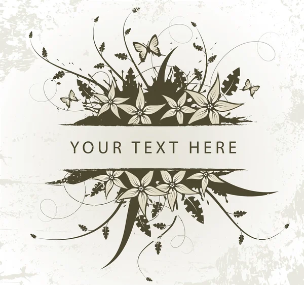 Старый цветочный кадр для текста — стоковый вектор
