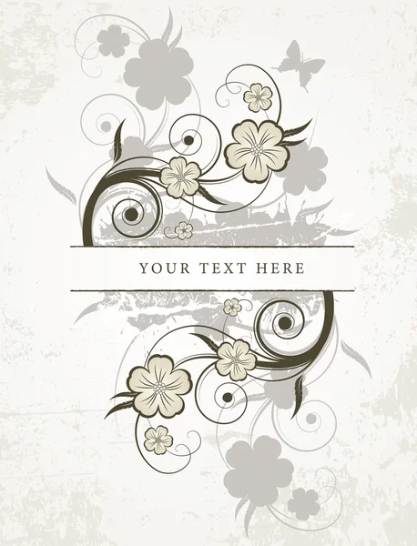 Old floral frame for text — Stock Vector