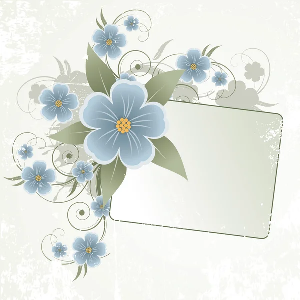 Oude bloemen frame voor tekst — Stockvector