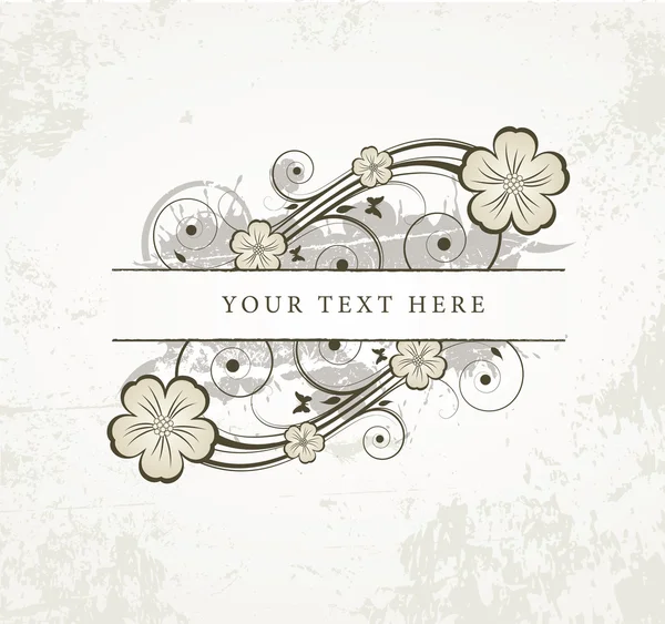 Παλαιό floral πλαίσιο για κείμενο — Διανυσματικό Αρχείο