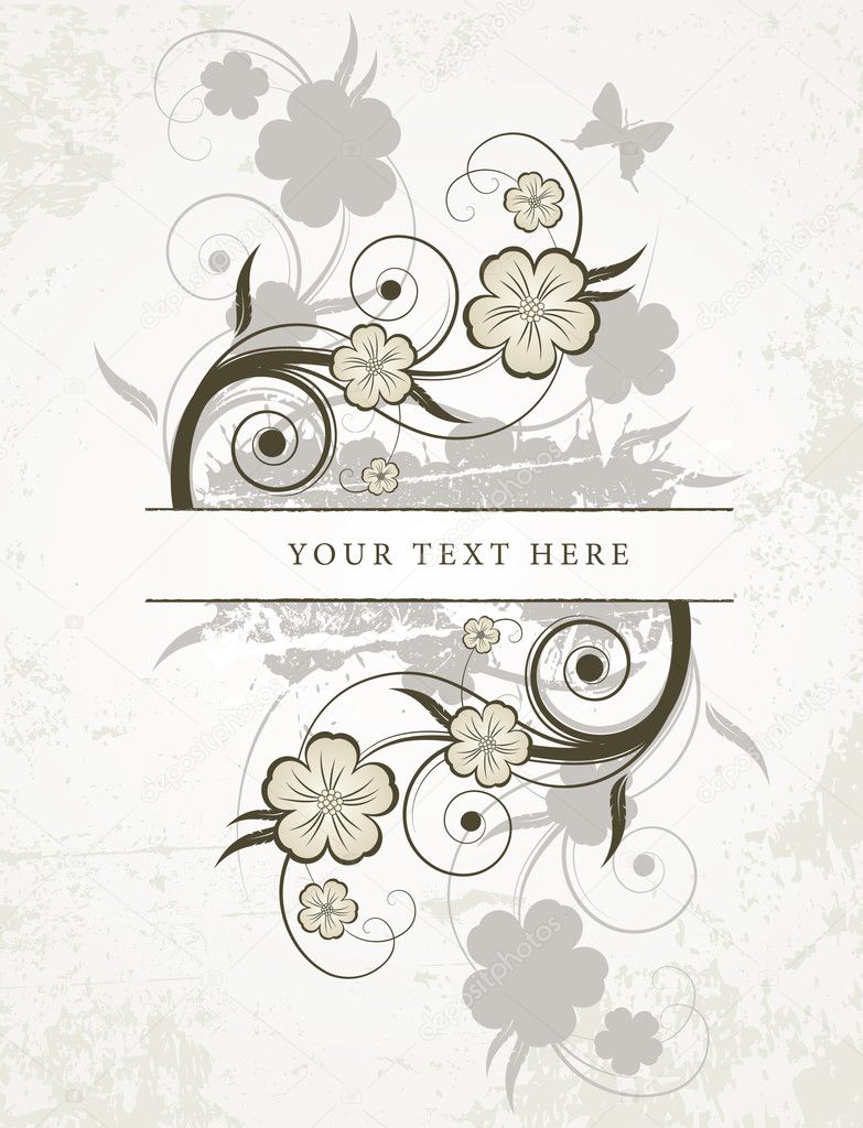 Old floral frame for text