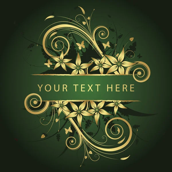 Cadre doré pour le texte — Image vectorielle