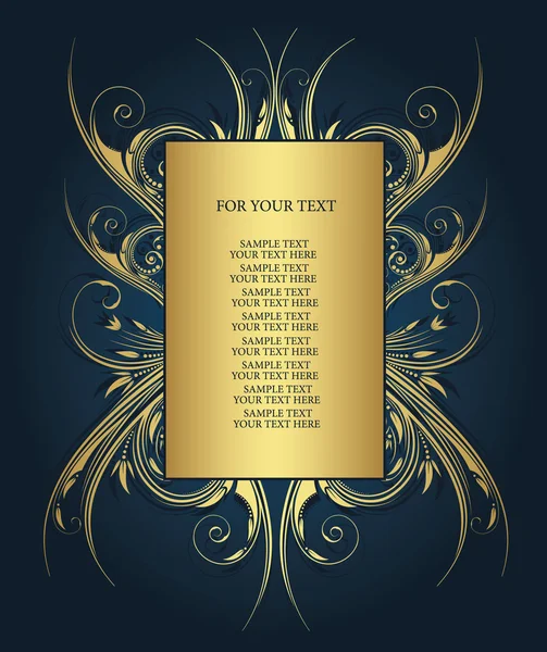 Gouden frame voor tekst — Stockvector