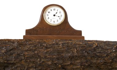 Clock Sits on Top of a Mantle clipart