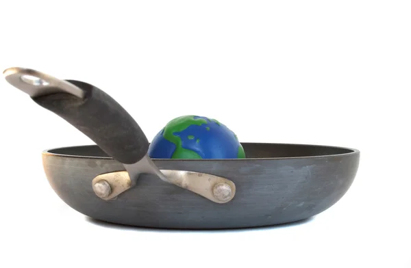 stock image Global Warming - Earth in a Frying Pan