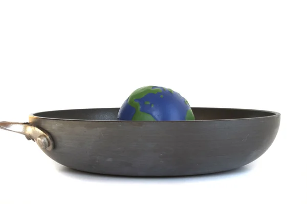 stock image Global Warming - Earth in a Frying Pan