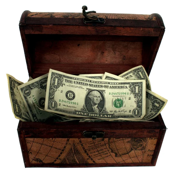 stock image Treasure Chest Filled With Money