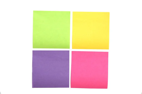 Four multi colored post it notes — Stock Photo, Image