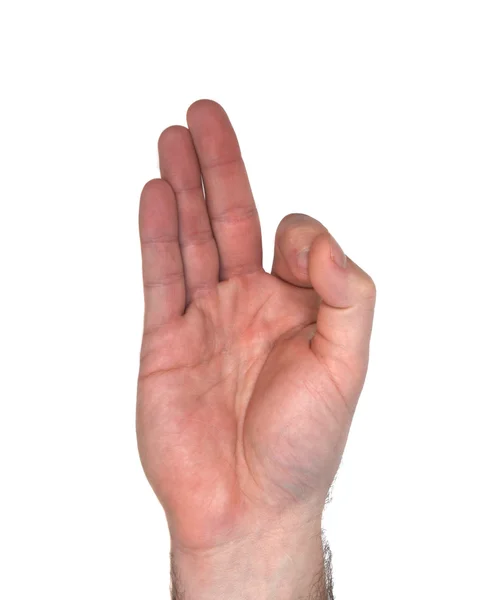 Буква F в ASL — стоковое фото