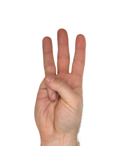 ASL betű w — Stock Fotó