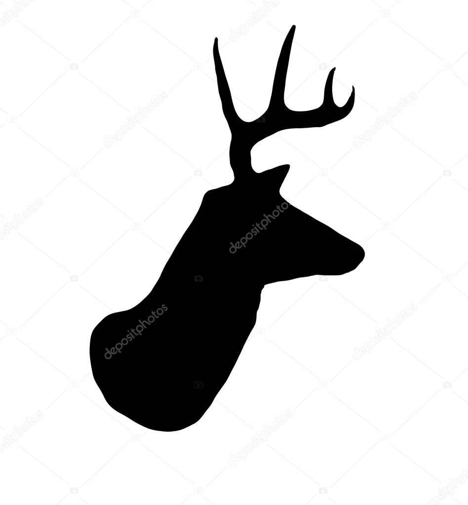 Whitetail Buck Deer Head Silhouette