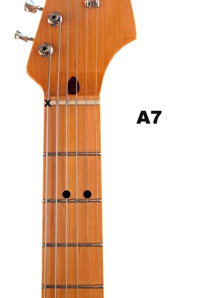 A7 吉他和弦图 — 图库照片